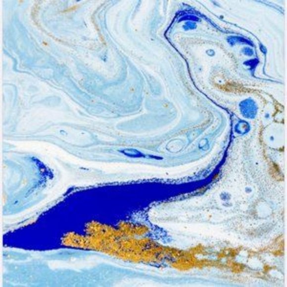 Contemporary Bubble Abstract Art Print, Blue - Picture 3 of 4